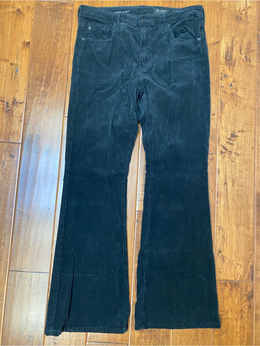 Ag Adriano Goldschmied Black Corduroy Flare Pants